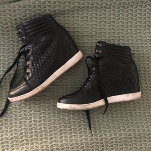 Healed wedge sneakers size 10